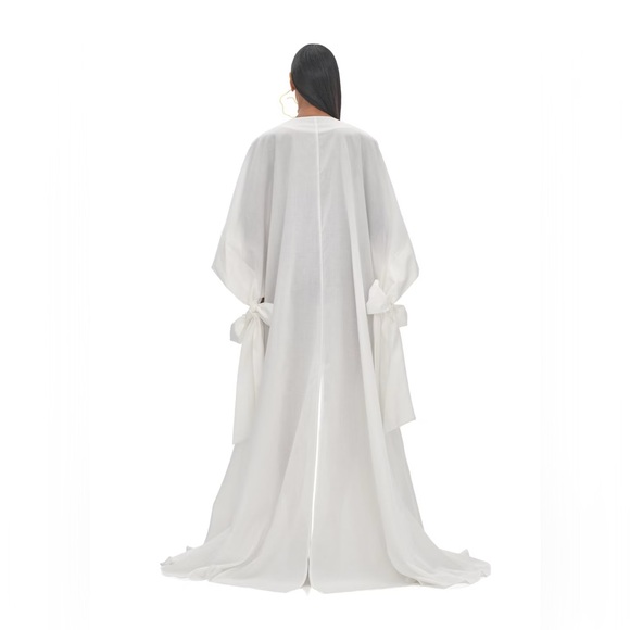 ANDREA IYAMAH Gamba Maxi Tie-Waist Robe One Size | OS Ivory - Picture 8 of 11